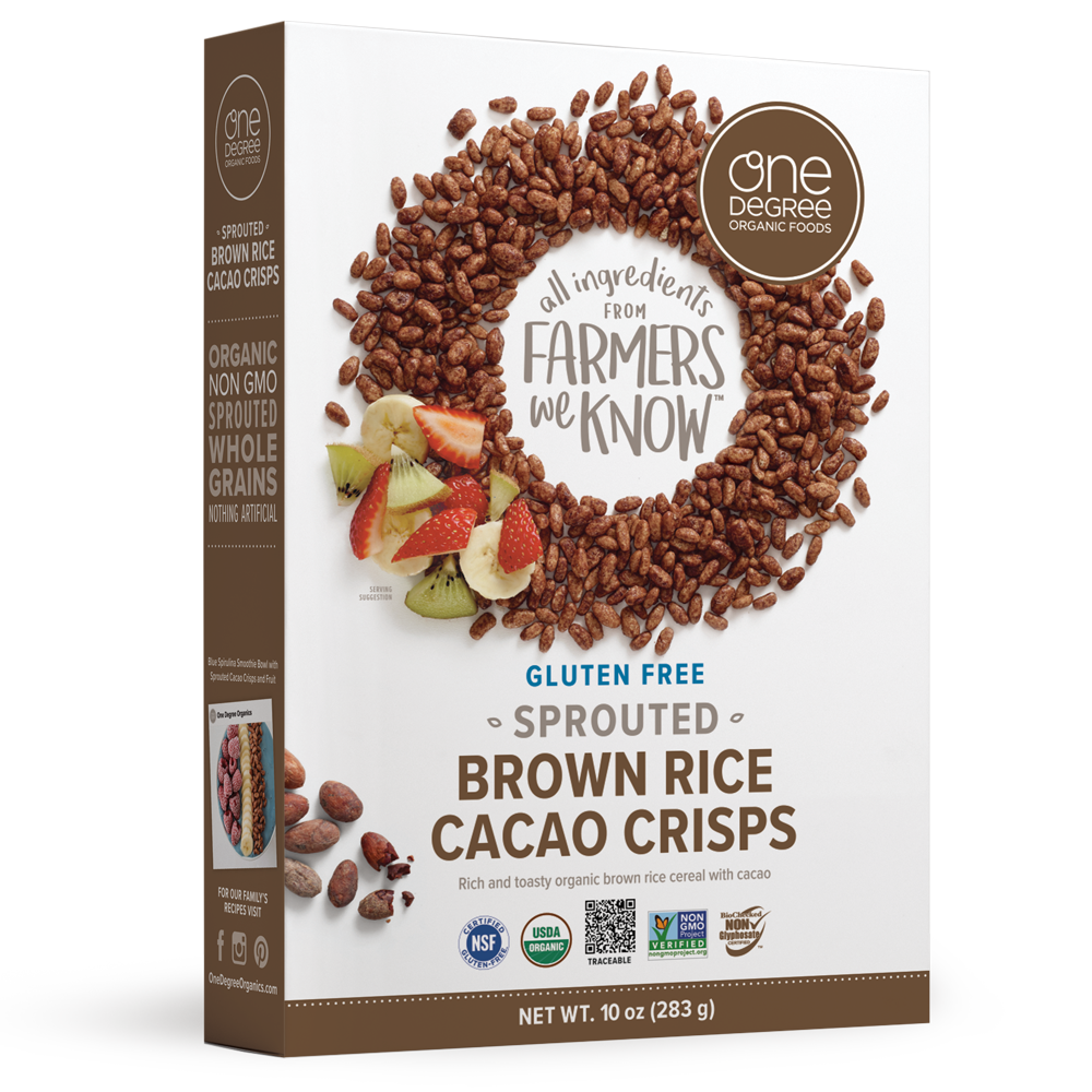 Sprouted Brown Rice Cacao Crisps - One Degree Organics