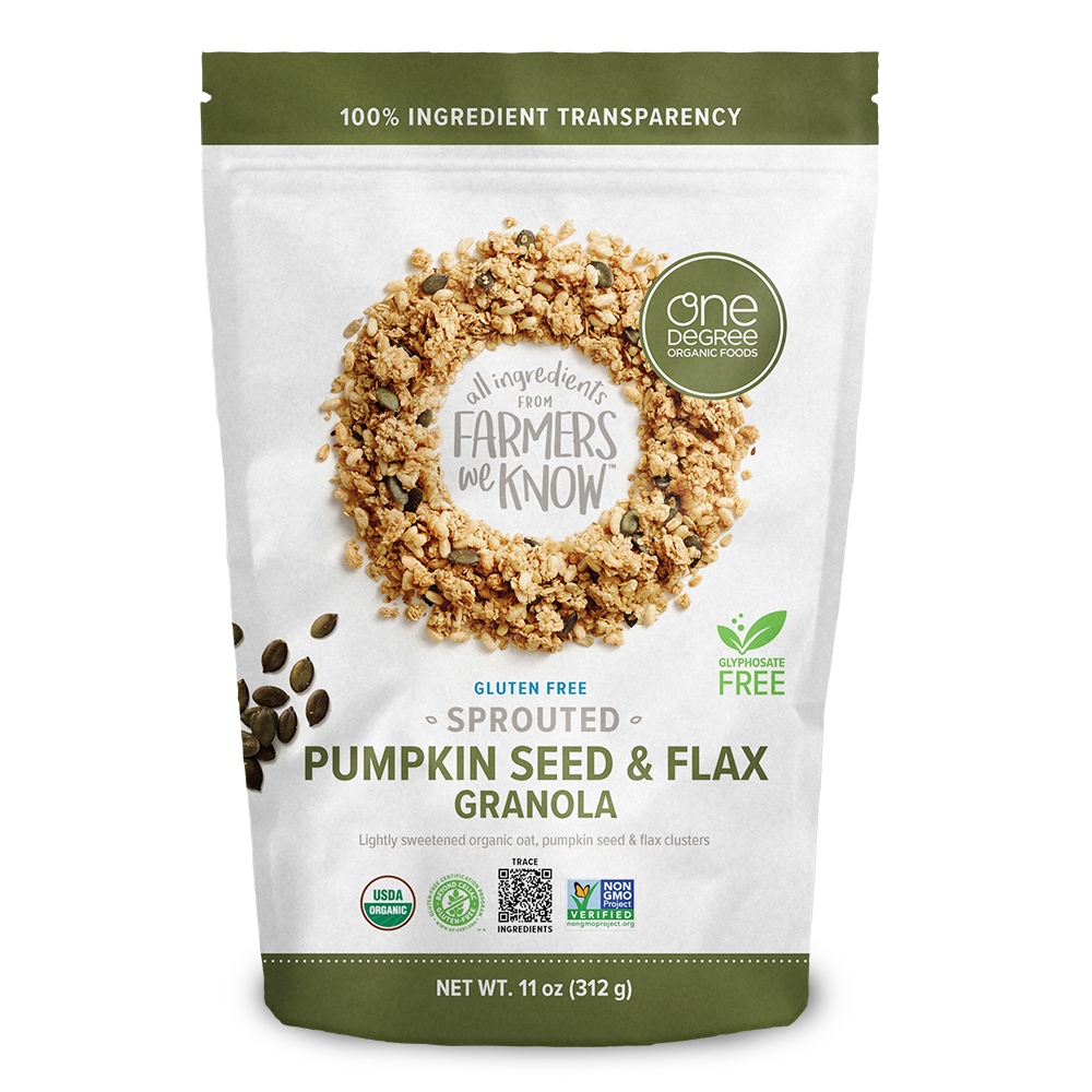 Sprouted Oat Pumpkin Seed & Flax Granola One Degree Organics