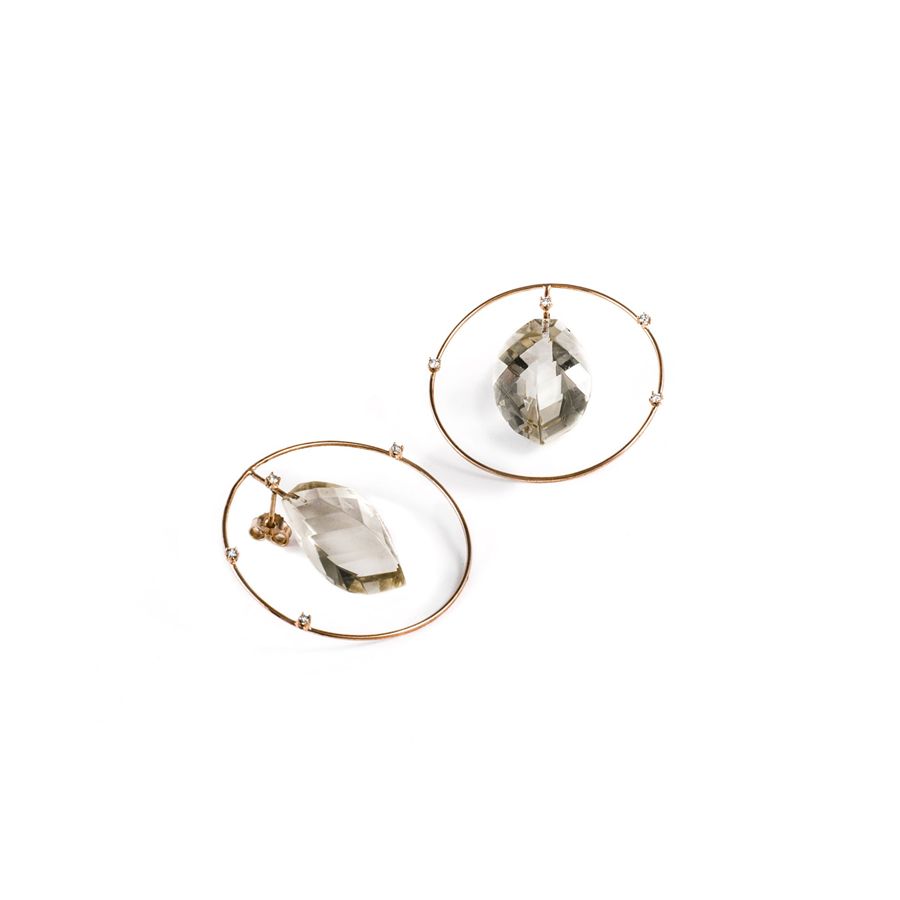 Cerchio con cristallo di rocca AMI | OR CERCHIO CDRAU9R CT. 0,16