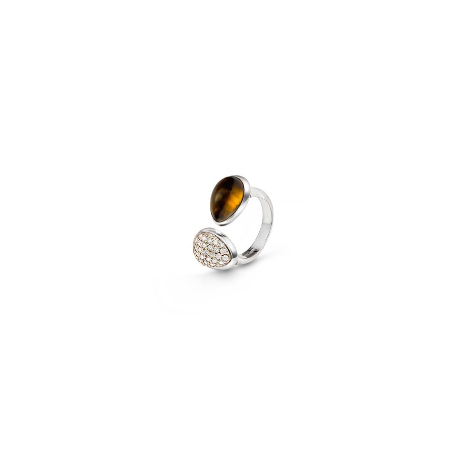 Anello Goccia 2 elementi AURUM | AN2 GC ARG ORO BRILLARG AU18G CT.0,59