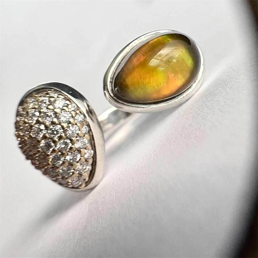 Anello Goccia 2 elementi AURUM | AN2 GC ARG ORO BRILLARG AU18G CT.0,59