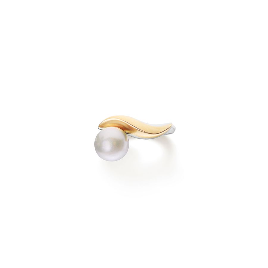 Flame ring with pearl, silver base FLAME | AN1 PERLAB ARG