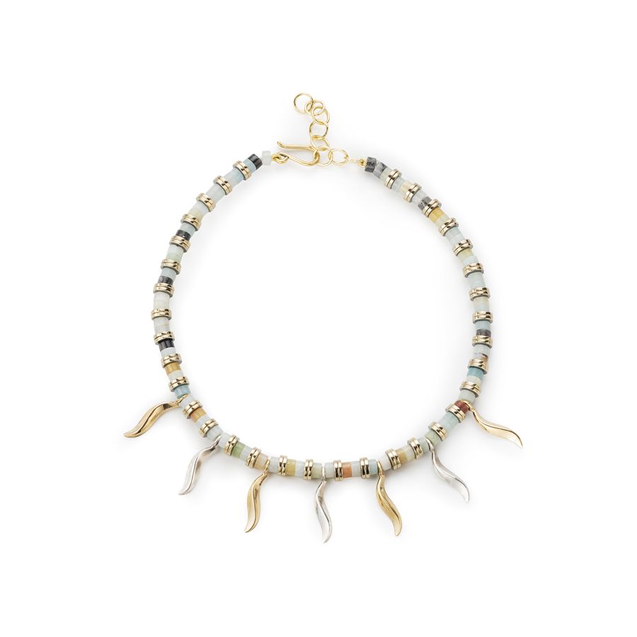 Choker necklace with green agate  FLAME | CL EMATAGT VERDE