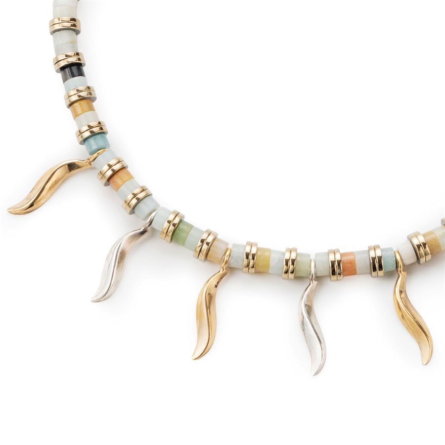 Choker necklace with green agate  FLAME | CL EMATAGT VERDE