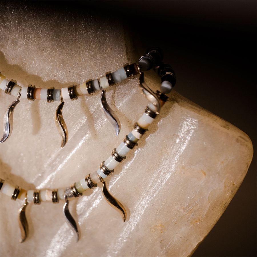 Choker necklace with green agate  FLAME | CL EMATAGT VERDE