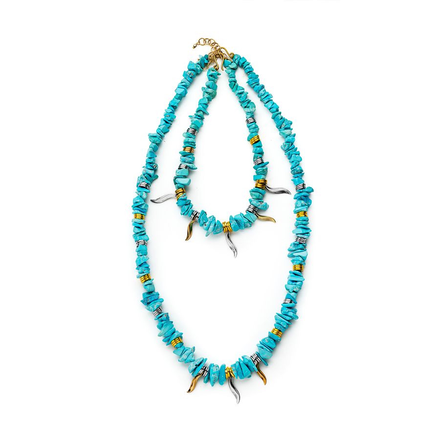 Collana in turchese ed ematite misura lunga FLAME | CL EMATTURCH LUNGA
