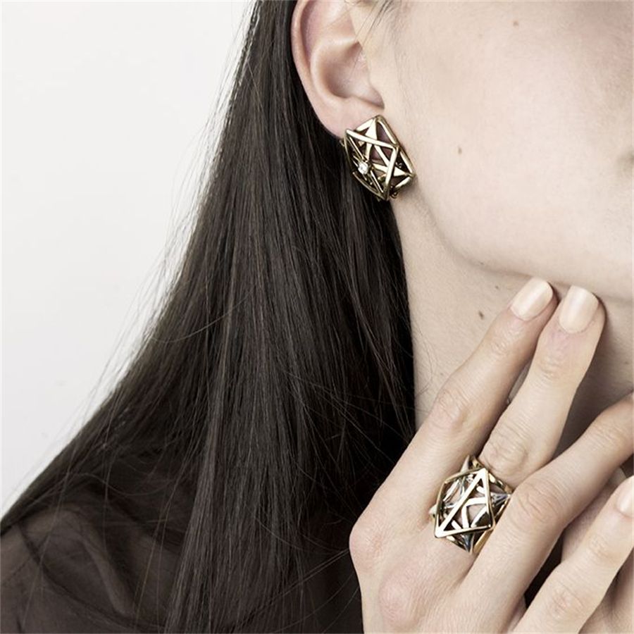 Anello 'Griglie' bicolor GRIGLIE | AN QUADAGBR