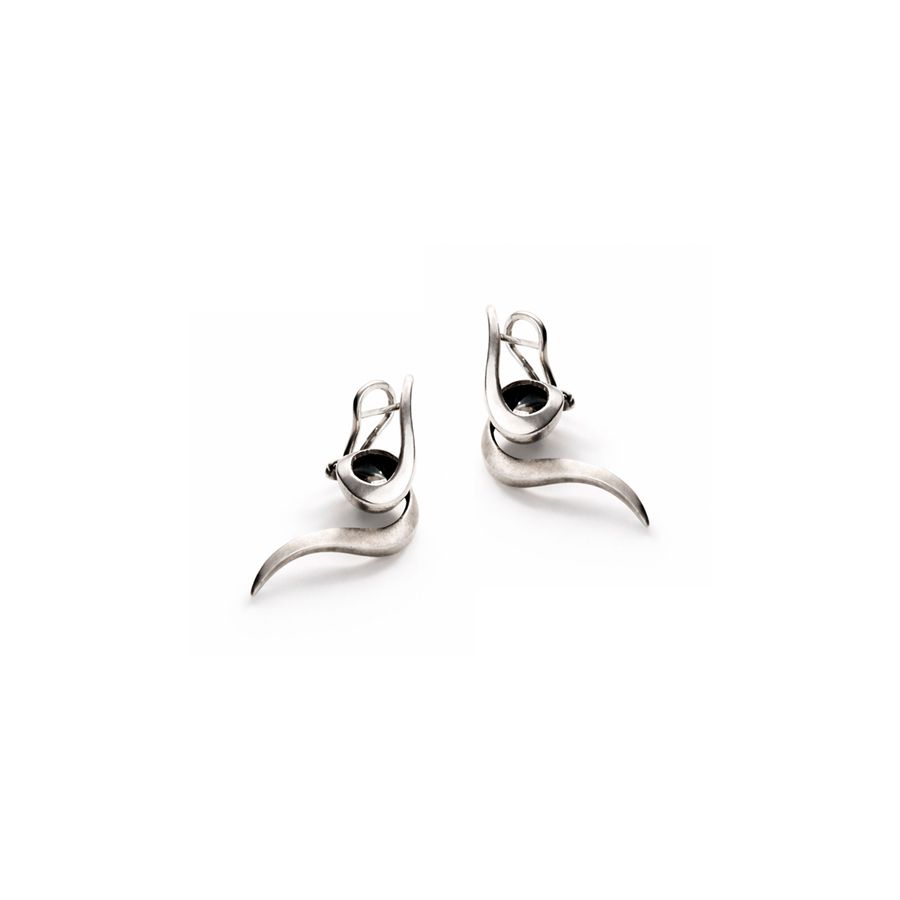 'Snake' Earrings in Satin-Finish and Polished Silver REVERSO | OR SNAKEARG