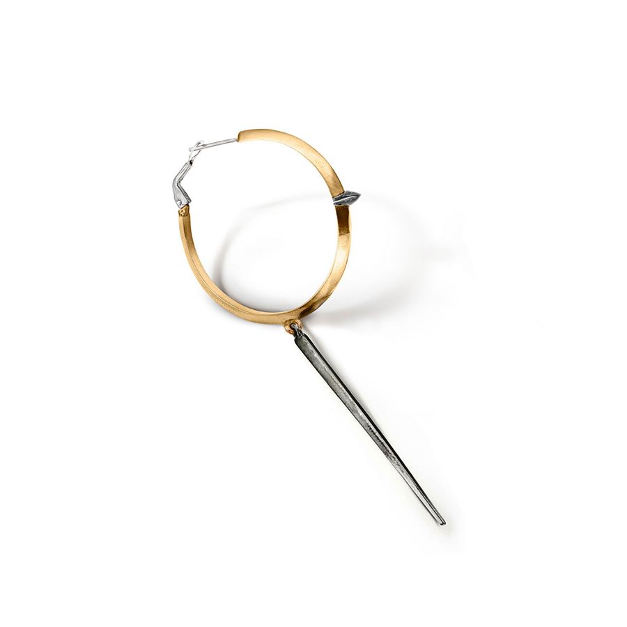 Mono orecchino 'Solis' con cerchio grande e pendente