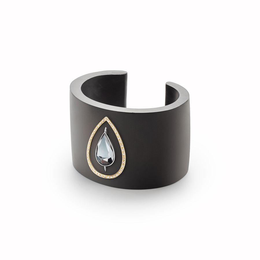 Bracciale in ebano e oro giallo con brillanti Totem | BR EBGOCCIA PV BRILL