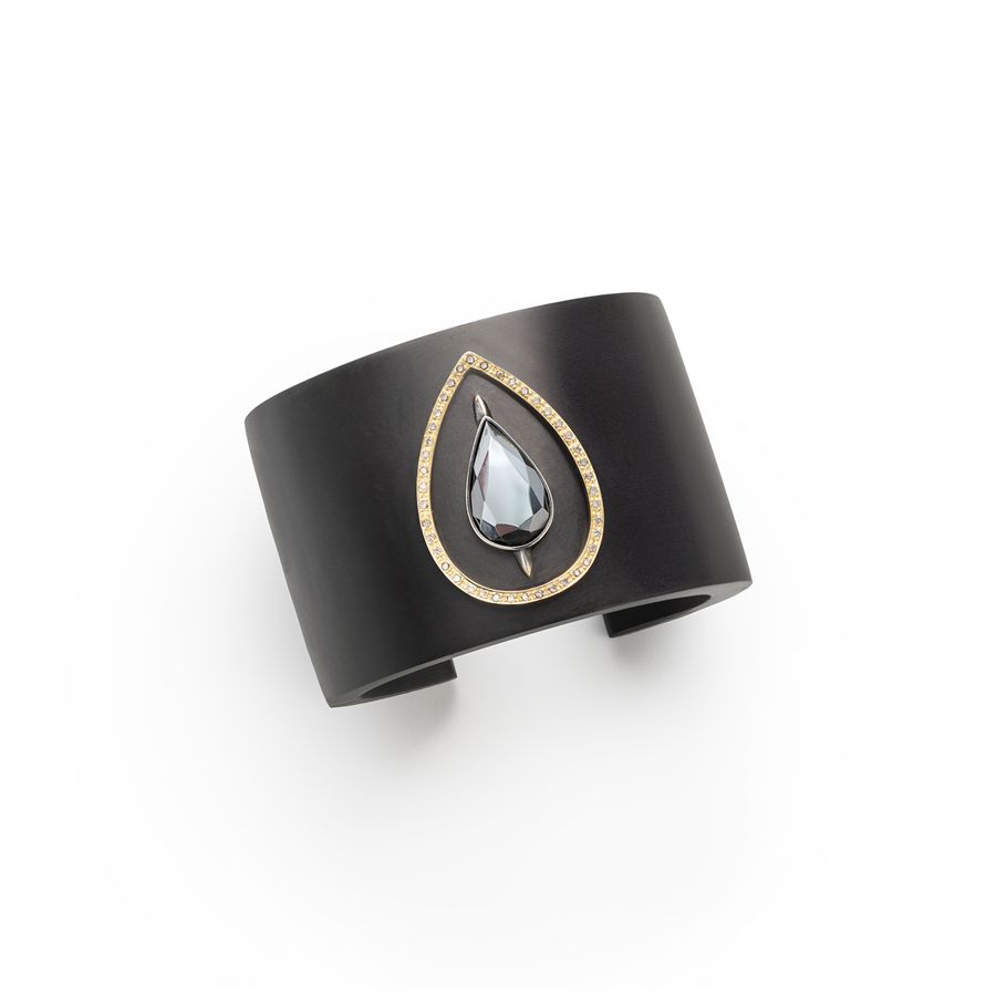 Bracelet in ebony and yellow gold with diamonds Totem | BR EBGOCCIA PV BRILL