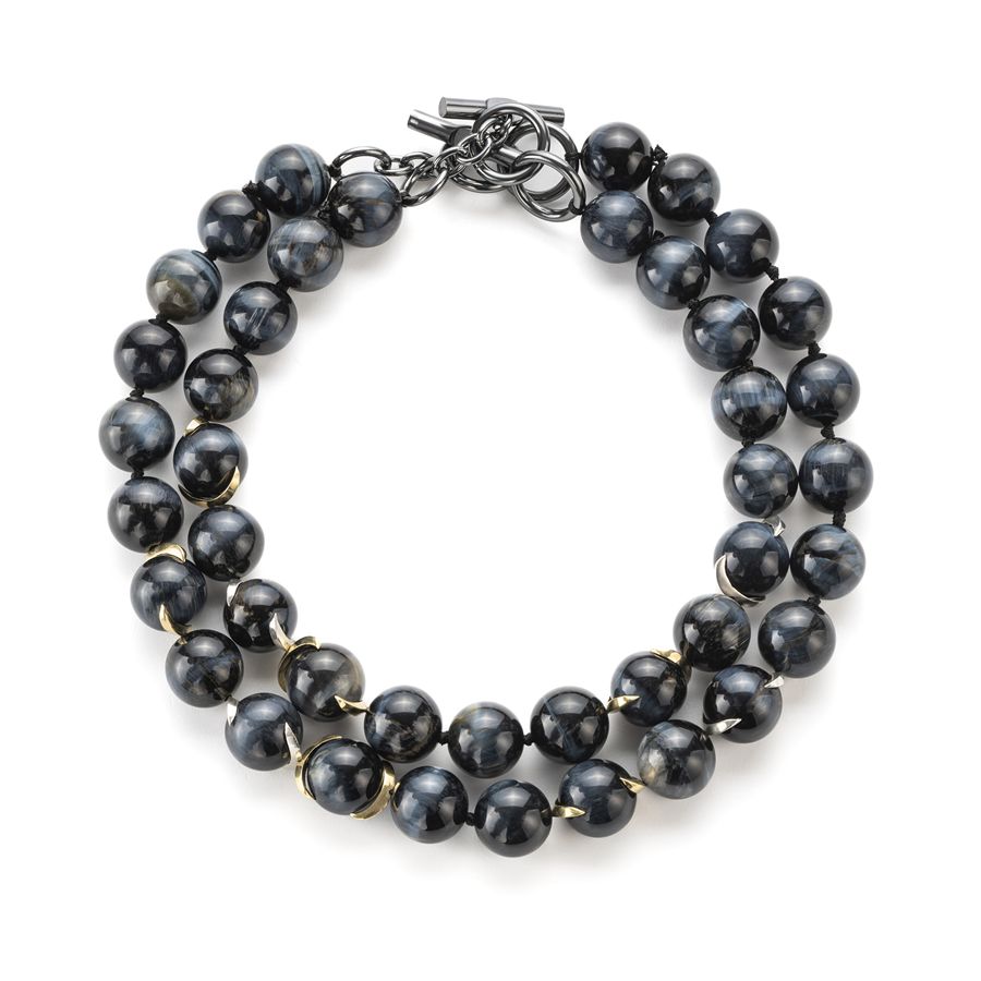 Collana occhio di tigre blu Totem | CLODT BLU