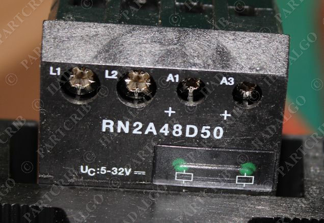 thumbnail image 2 of Carlo Gavazzi RN2A48D50 Solid State Relay - 50A, 42-530VAC, DPST, DIN Rail 2 of 6