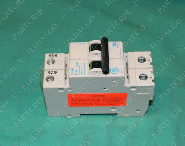 thumbnail interactive-video image 1 of GE V37232 Mini V-Line Circuit Breaker - 32 Amp, 2 Pole, 480V - DIN Rail Mount - New In Box 1 of 2