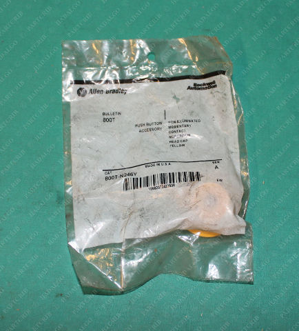 Allen Bradley, 800T-N246Y, Push Button Mushroom Head Cap Yellow