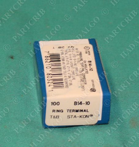 Thomas & Betts, B14-10, Sta-Kon Ring Terminal Pressure Terminal Connector Box of 100