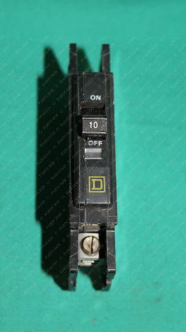 Square D, Type QOU, Circuit Breaker 120/240VAC 1Pole HACR 10a 10 amp