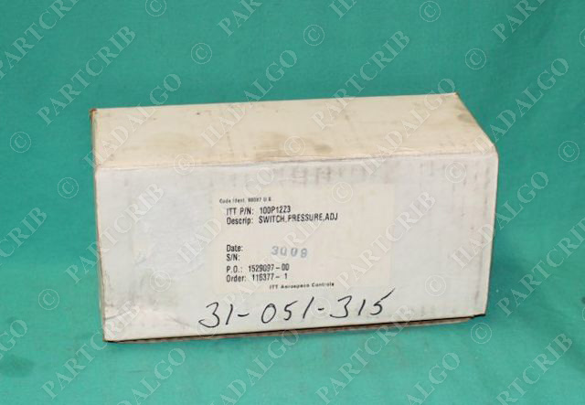 ITT Neo-Dyn, 100P12Z3, Pressure Switch 15-15psig