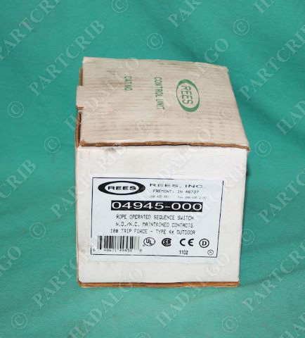 REES, 04945-000, Rope Operated Sequence Switch Safety Pull Black NEW