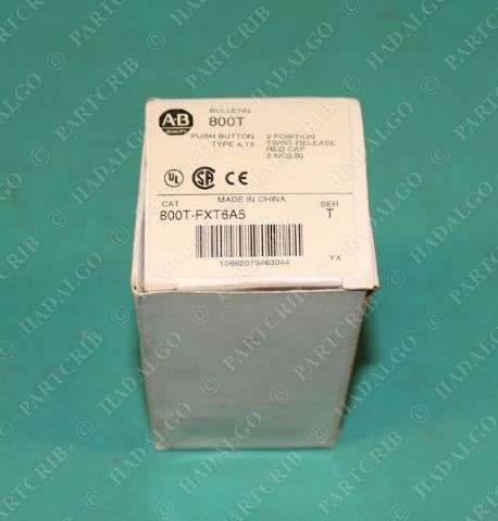 Allen Bradley, 800T-FXT6A5, Push Button 2Pos Twist release Red Cap Switch