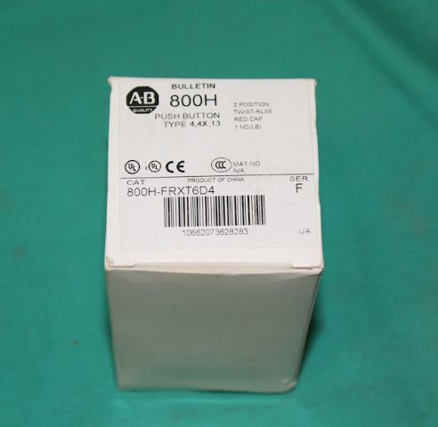 Allen Bradley, 800H-FRXT6D4, Pushbutton 2Pos, Twist Release Red Cap 30mm