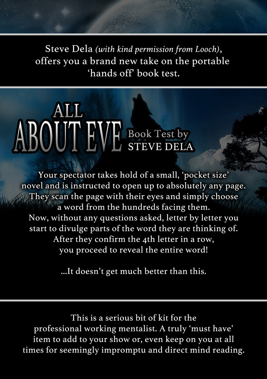 All about eve book test by steve dela