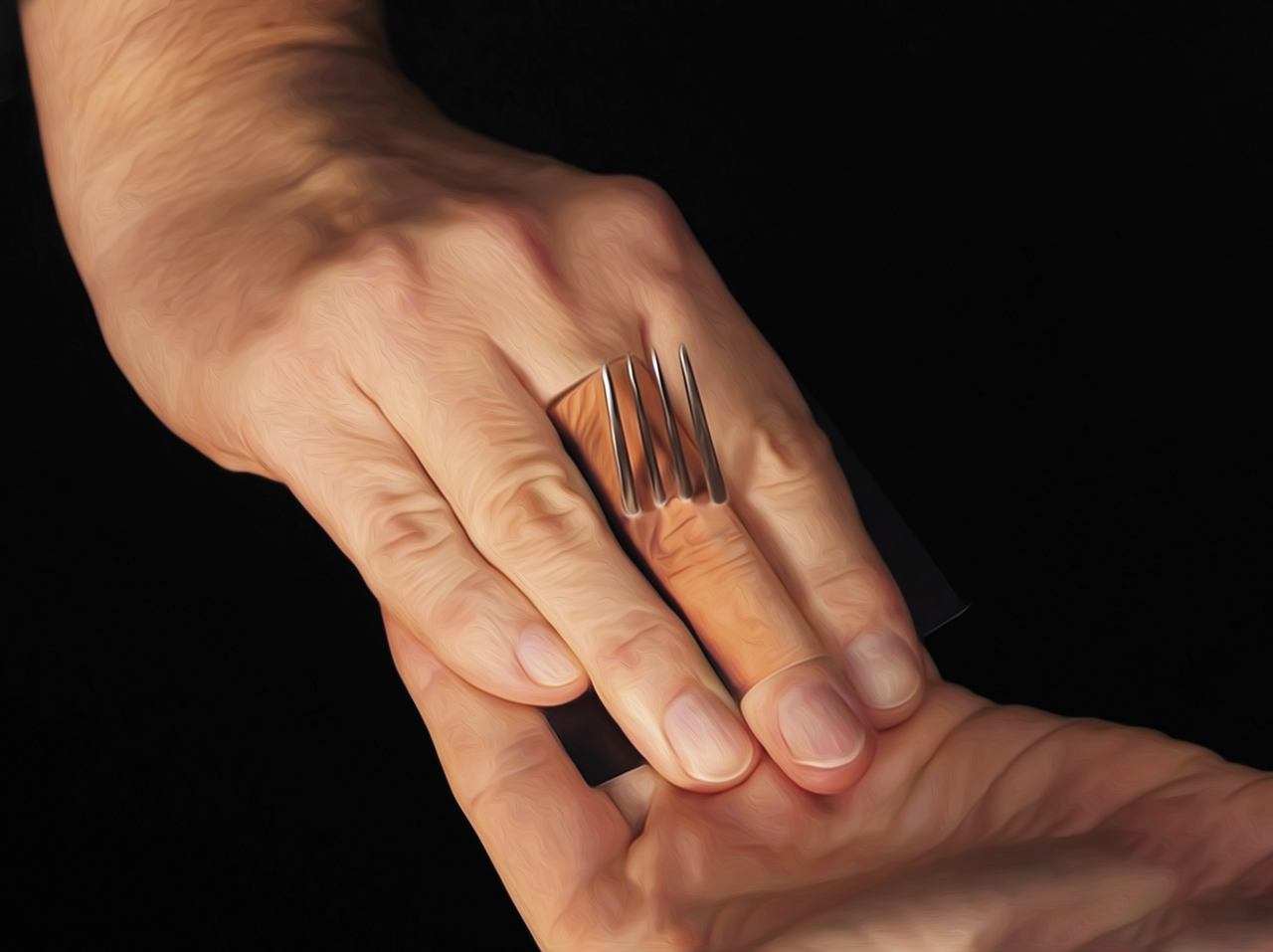 Fork Through Finger by Axel Hecklau Instant Download