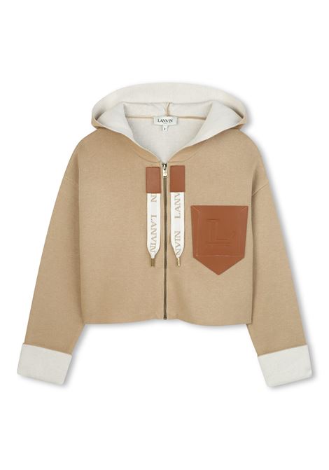 Cardigan crop con cappuccio LANVIN KIDS | N30265P51