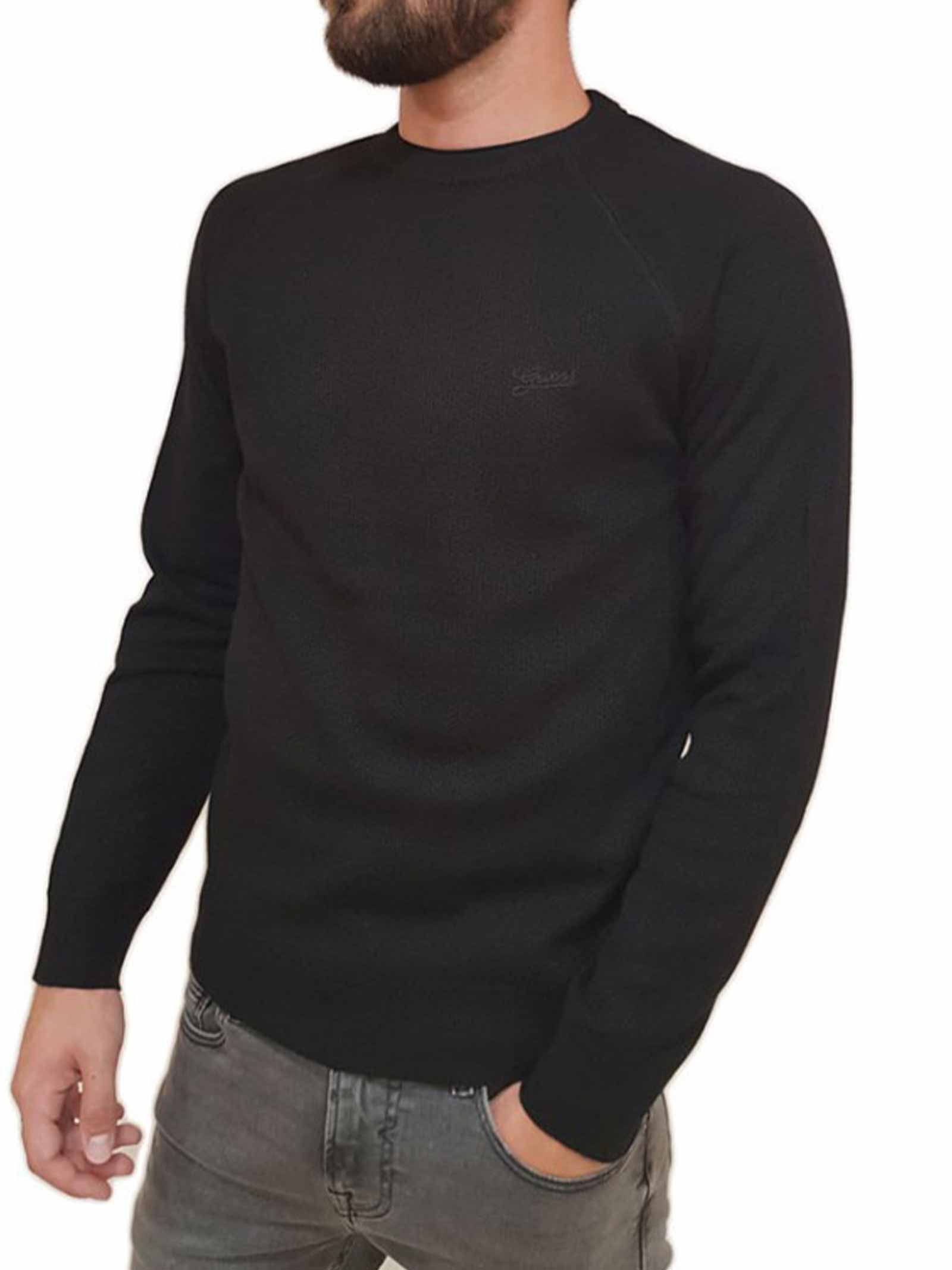 MAGLIA UOMO GUESS GIROCOLLO COLORE NERO - GUESS - PJ By Iannuzzi