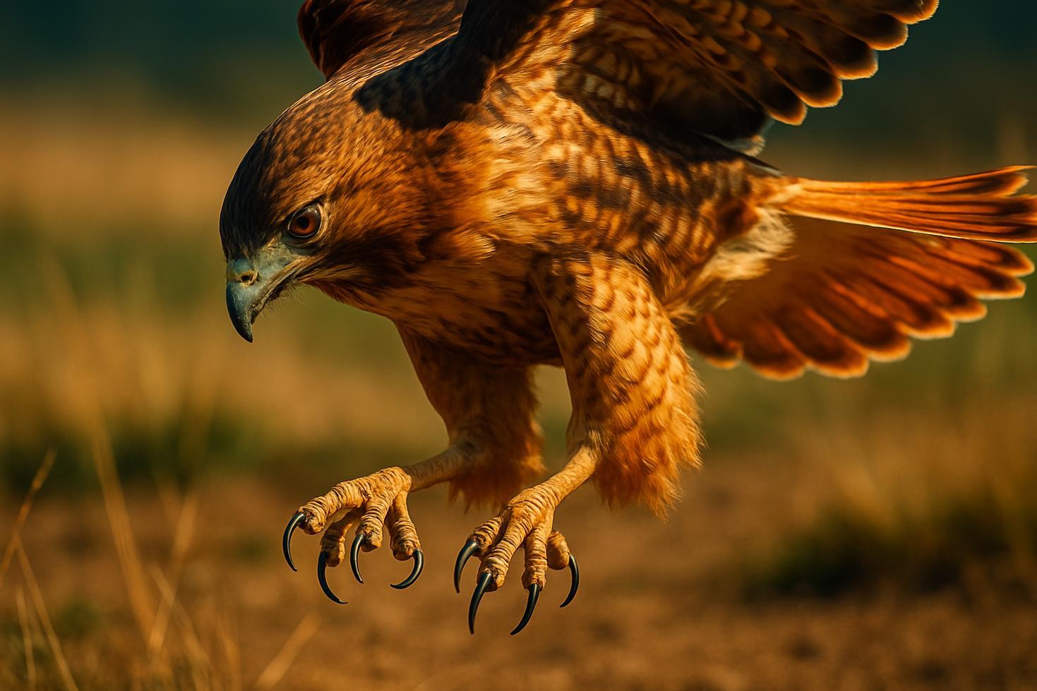 A red-tailed hawk perched on a branch with a small rodent held in its talons, photographed in natural light.
