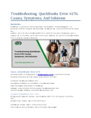 Troubleshooting QuickBooks Error 6176: Causes, Symptoms, And Solutions