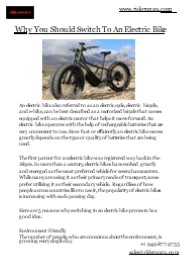 Why You Should Switch To An Electric Bike
