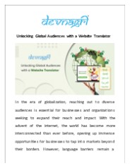 Unlocking Global Audiences with a Website Translator