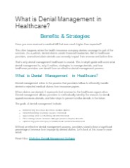 What is Denial Management in Healthcare?
