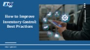 How to Improve Inventory Control
