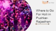Where to Go For Holi in Pushkar-Rajasthan