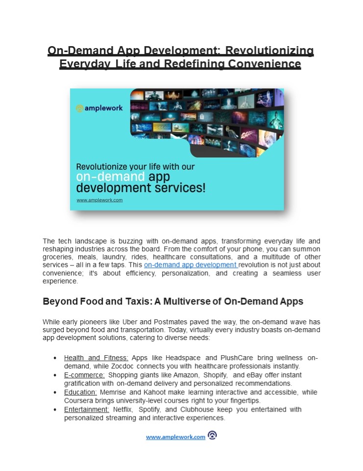 On-Demand App Development: Revolutionizing Everyday Life and Redefining Convenience