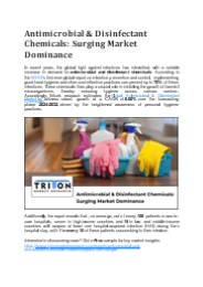 Antimicrobial & Disinfectant Chemicals: Surging Market Dominance