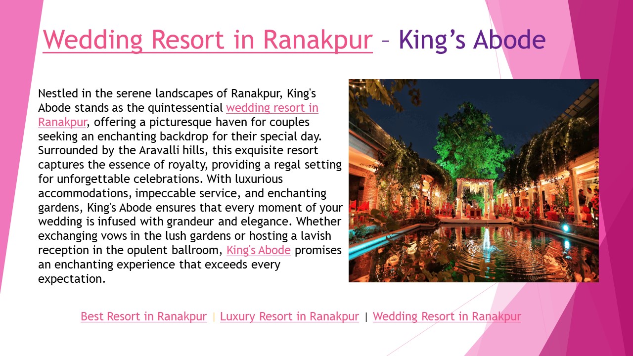 wedding resort in Ranakpur