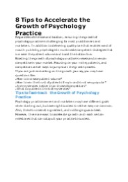 8 Tips to Accelerate the Growth of Psychology Practice