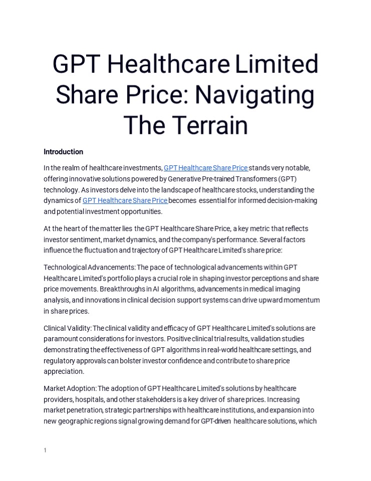 GPT Healthcare Share Price (1)