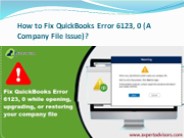 How to Fix QuickBooks Error 6123?