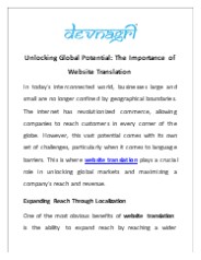 Unlocking Global Potential: The Importance of Website Translation