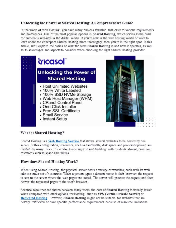 What is Shared Hosting?