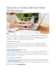 Elevate Your Content with Our Premier Writing Services