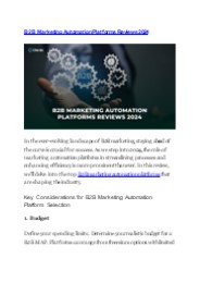 B2B Marketing Automation Platforms Reviews 2024