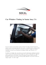 Santa Ana Car Window Tinting Services