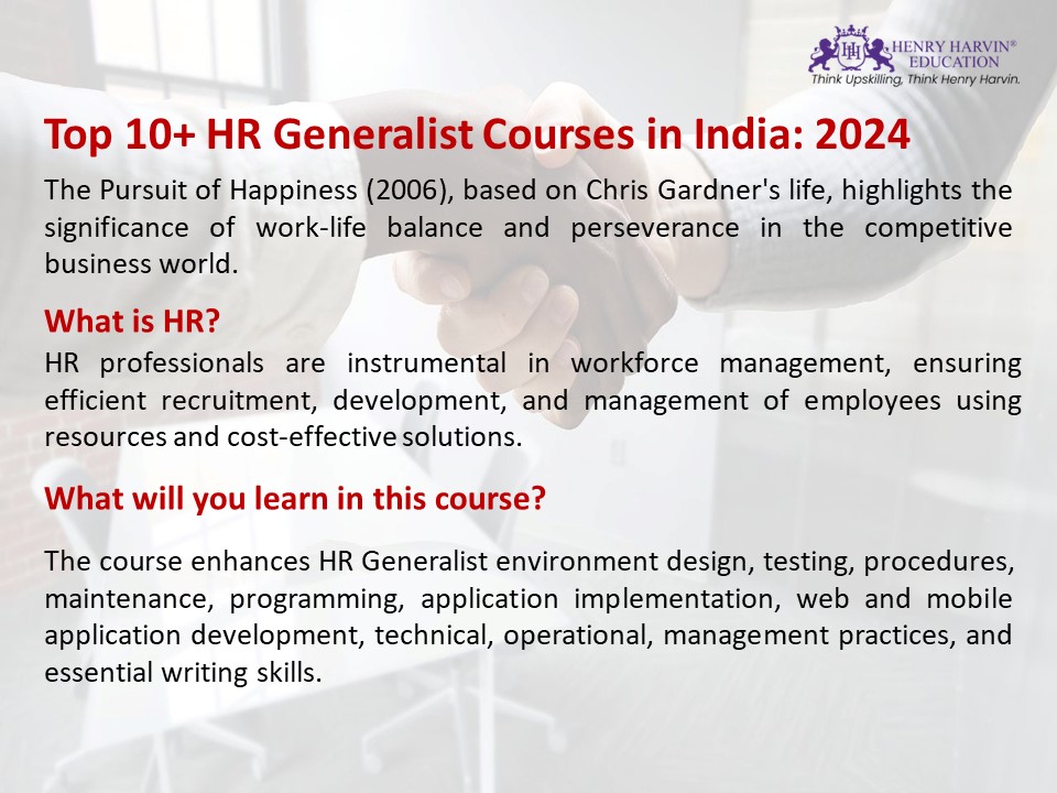 Top 10+ HR Generalist Courses in India: 2024