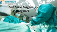Best spine surgeon in Bangalore