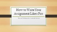 How to Write Your Assignment Like a Pro